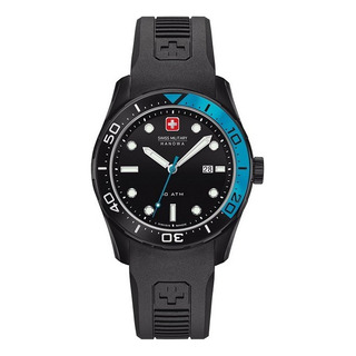 Reloj Caucho Swiss Military Negro Azul Nuevo En Caja Reloj Caucho Swiss Military Negro Azul Nuevo En Caja