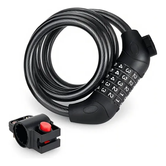 Candado Para Bicicleta Con Clave Color Negro