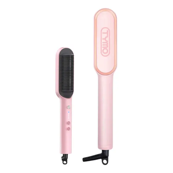 Cepillo Peine Alaciador Eléctrico Tymo Ring Plancha Cabello Black/true Red