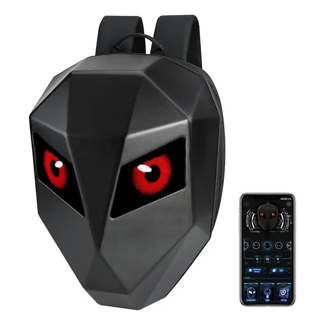 Mochila Para Andar En Moto Con Ojos Led Impermeable 1 Casco