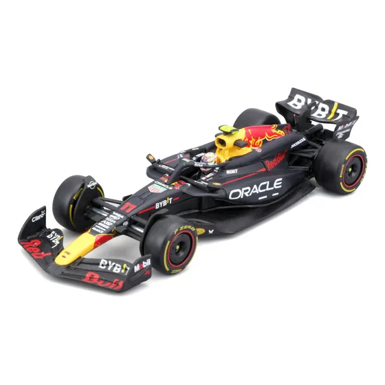 Auto Bburago F1 Red Bull Rb20 2024 a Escala 1:43 con Casco - Checo Pérez #11 Color Azul Oscuro