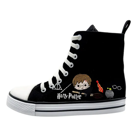 Tenis Tipo Bota Bordados De Harry Potter Nuevo