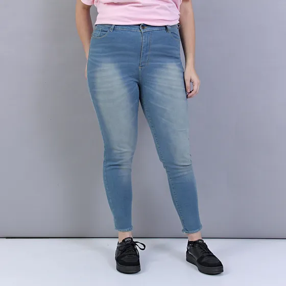 Pantalon Onyx Jean Deflecado Chupin Tiro Alto Talles Grandes