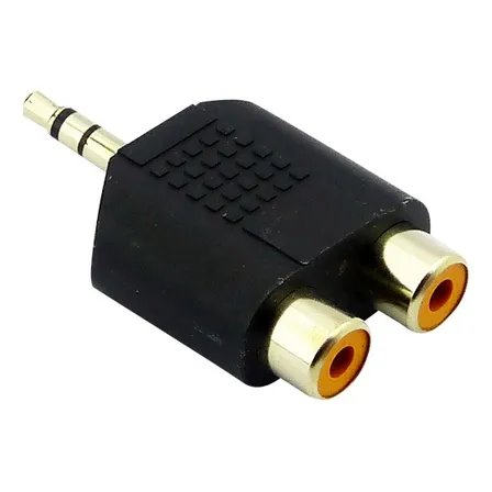 Adaptador 2 Rca Hembra A Plug 3.5mm Stereo
