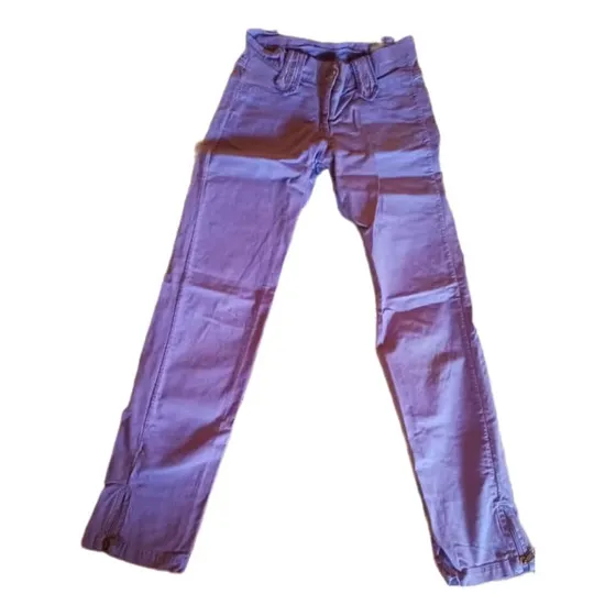 Pantalón Niña De Tela Color Lila Talla 12