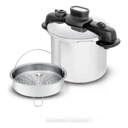 Panela De Pressão 7l Tefal Opti'space Inox Com Fundo Triplo
