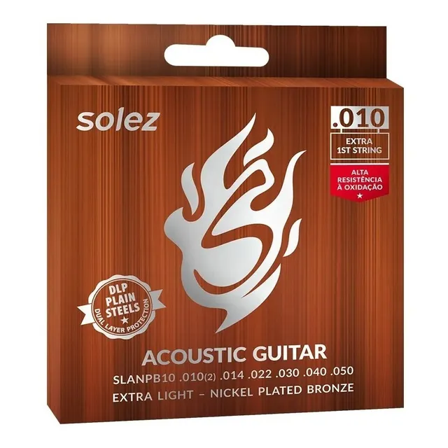 Encordoamento Violão Solez 010 Aço - Slanpb10 - C/ Nfe