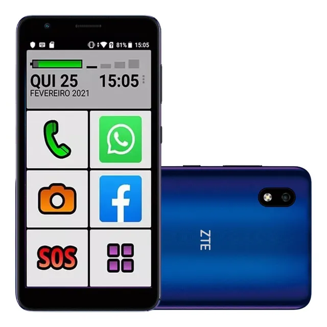 Zte A3 Smartphone 32gb Dual Sim Prático Idoso 4g Whatsapp