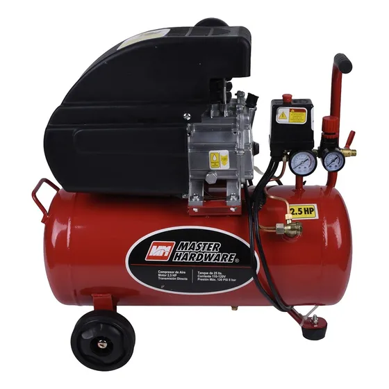 Compresor Lubricado De 6.6 Galones 2.5 Hp Master Hardware Color Rojo Fase Eléctrica Bifásica Frecuencia 50hz