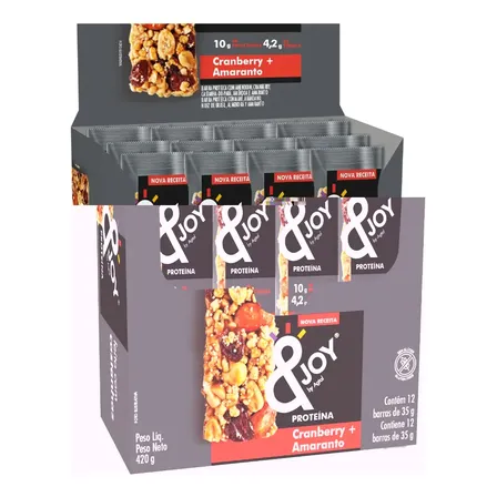 Barra De Nuts &joy Proteína Cranberry E Amaranto C/ 12 Barras