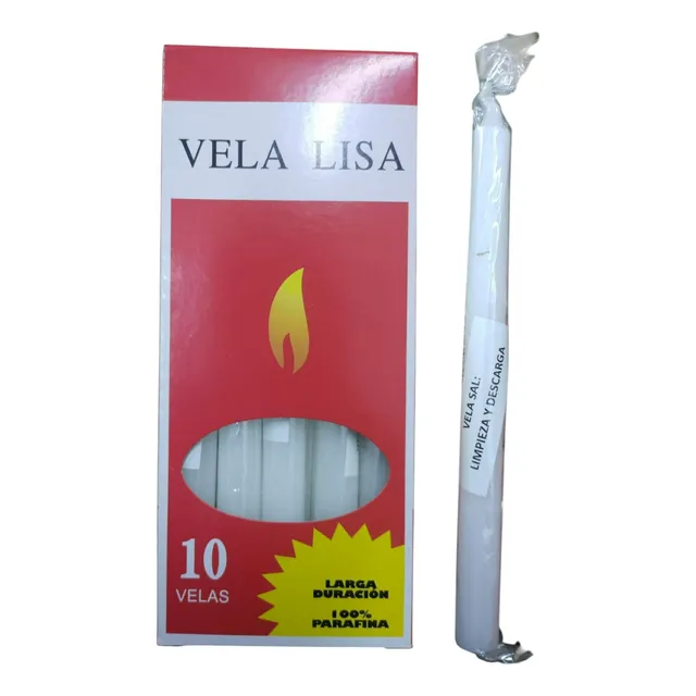 Velas Lisas Esotéricas Pack De 10 Blanco 10 Velas De Sal Para Limpieza Y Descarga Sal