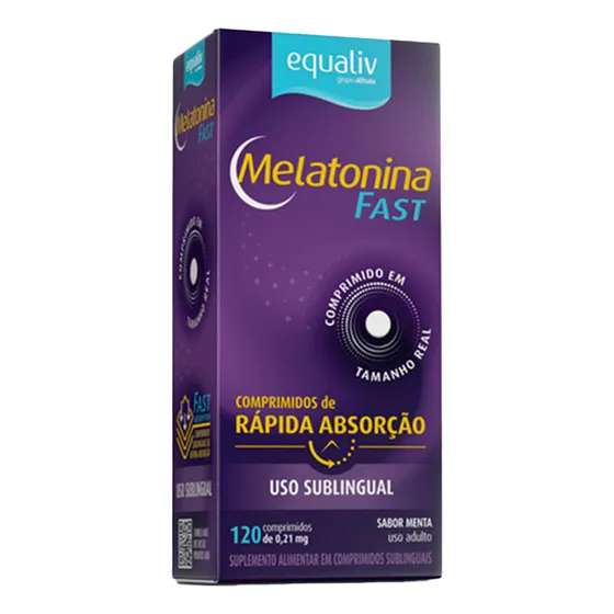 Melatonina Fast Sabor Menta 120 Cpr Sublingual da Equaliv
