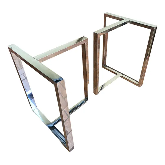 Pé Ou Base Mesa De Jantar Em Aço Inox Kit 02 Unid.