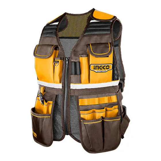 Chaleco Coleto Porta Herramientas Industrial Ingco Htvt09028 Color Amarillo