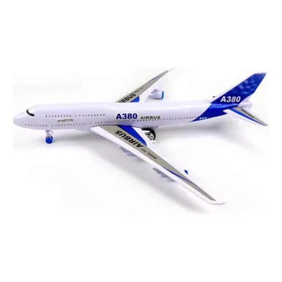 Olhei Comprei A380 Jumbo Airbus Grande Avião de Brinquedo Cor Branco Movido a Fricção com Luz e Som
