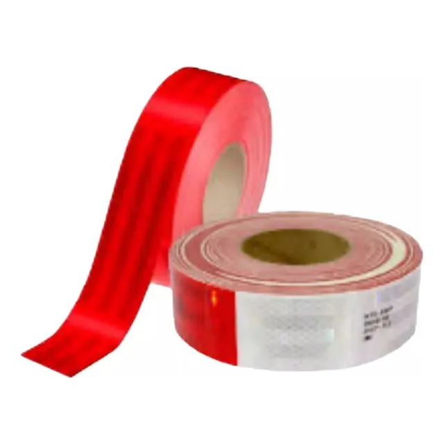 Rollo 45 Mtrs  Cinta 3m Reflectiva - Rojo Con Blanco