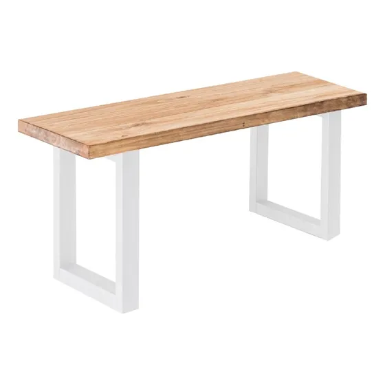 Banco Estilo Industrial Hierro Y Madera 140x37x40 Alto