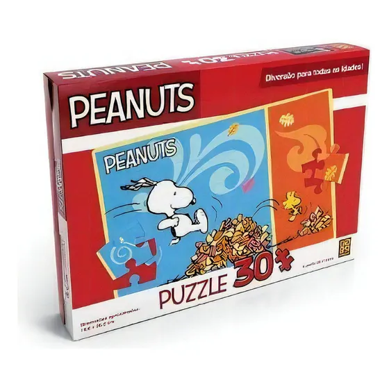 Quebra Cabeça Puzzle 30 Peças Snoopy Peanuts Grow 03275
