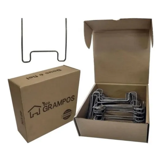  Grampos Caixaria Laje Viga Baldrame Muros Ecogrampos 80un