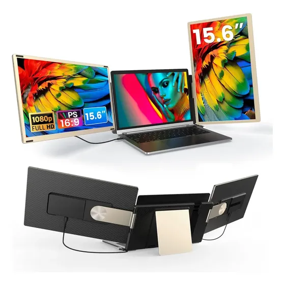 Monitor LCD IPS Full HD ZUMWALT S S6 de 15,6" — preto, 1920 x 1080, portátil, altura ajustável, taxa de atualização de 60 Hz, proporção de 16:9, brilho de 300 cd/m2