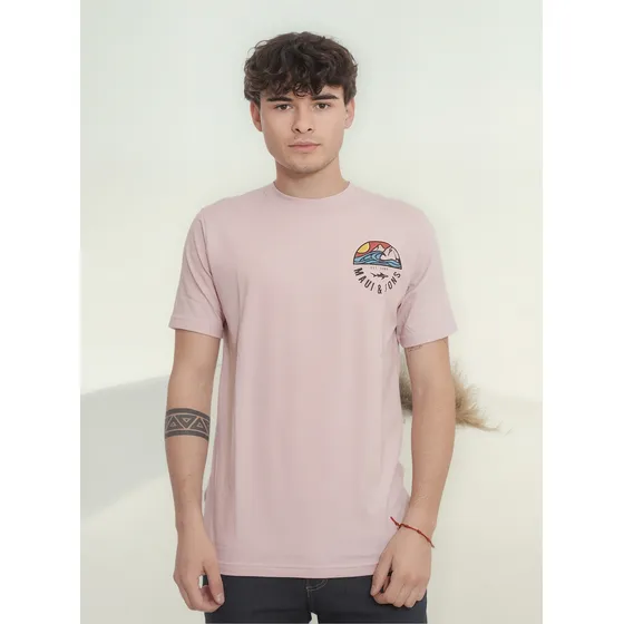 Remera Rosa Estampada Algodon Hombre Exotikeo