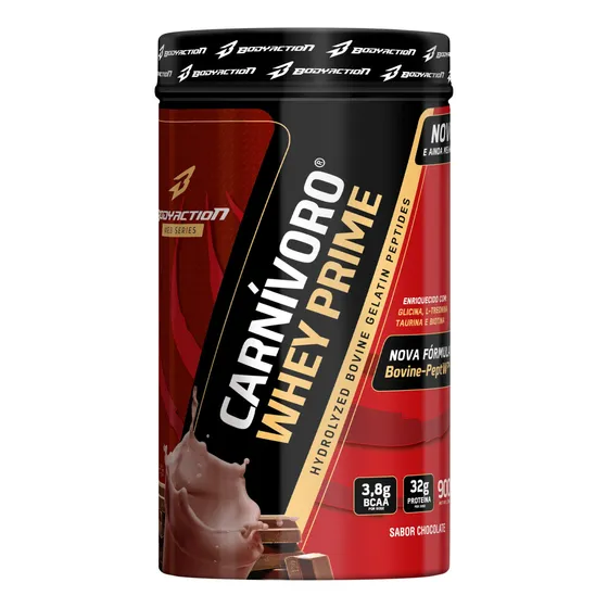 Carnívoro Whey Prime Com Treonina Taurina Biotina 900g Sabor Chocolate