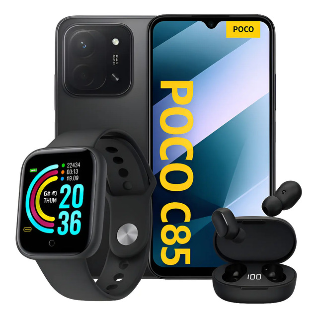 Smartphone Xiaomi Poco C85 256gb 2chip +brinde-fone-relógio Preto Smartphone Xiaomi Poco C85 256gb 2chip +brinde-fone-relógio Preto
