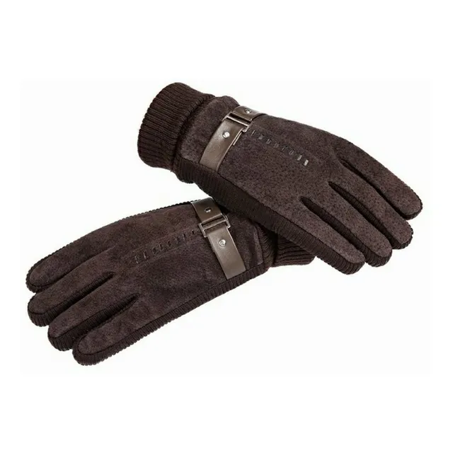 Guantes Cálidos De Piel Para Hombre Con Pantalla Táctil
