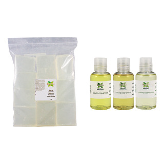 Kit Para Hacer Jabones: Glicerina 1kg + 3 Aromas De 15ml C/u Kit Para Hacer Jabones: Glicerina 1kg + 3 Aromas De 15ml C/u