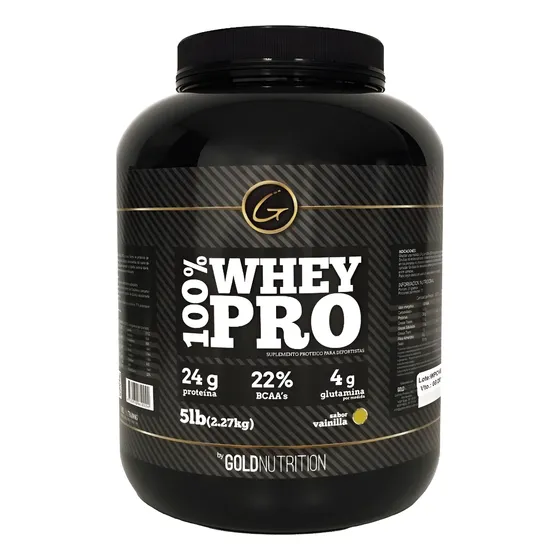 Proteína - 100% Whey Pro 5lb - Gold Nutrition Sabor Vainilla