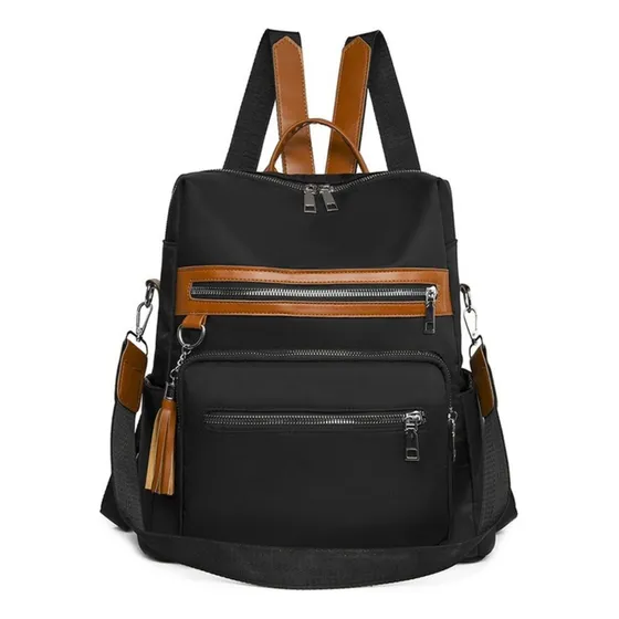 Bolsa Casual Feminina Reforçada Elegante Tendência Alça Cost Cor Preto Desenho do tecido Lisa