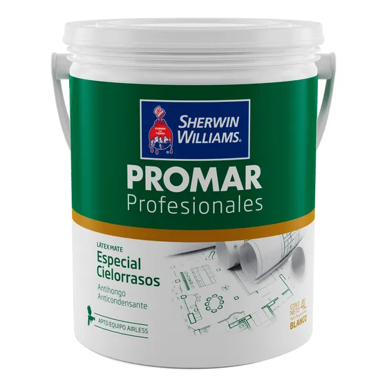 Pinturas Sherwin Williams Promar Cielorrasos Blanco 4 Lts