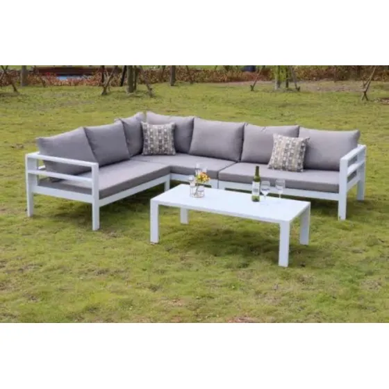 Sofá De Aluminio Estilo Industrial Com Chaise230 X70x160