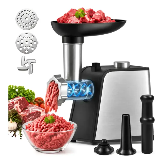 Moedor De Carne Automático 1500w Para Linguiça E Hambúrguer