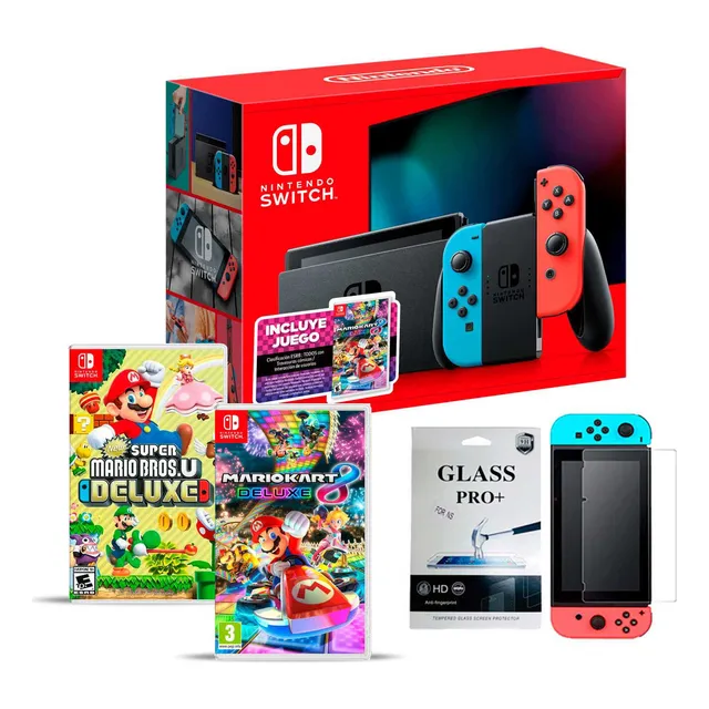 Nintendo Switch + Super Mario Bros U Del + Vidrio Macrotec
