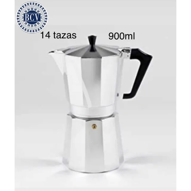 Cafetera Greca Moka 14 Tazas 900ml-1000ml Café Megafamiliar 