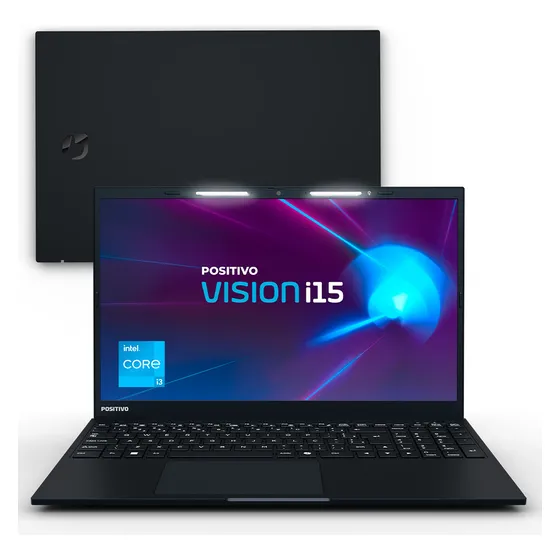 Notebook Positivo Vision I15 Intel Core I3-N300 8GB 256GB SSD Windows 11 Home 15" FHD Preto - Lumina Bar