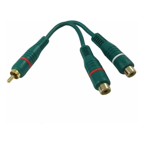Cable Adaptador De Conector Rca Macho A Doble Rca Hembra