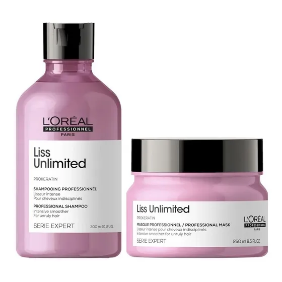 Pack Loreal Antifrizz Liss Unlimited Shampoo 300ml Y Máscara