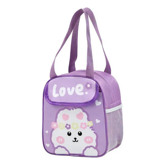 Lancheira Térmica Mujer Bolsa Marmita Kawaii Japonesa Color Purplee(2pcs)
