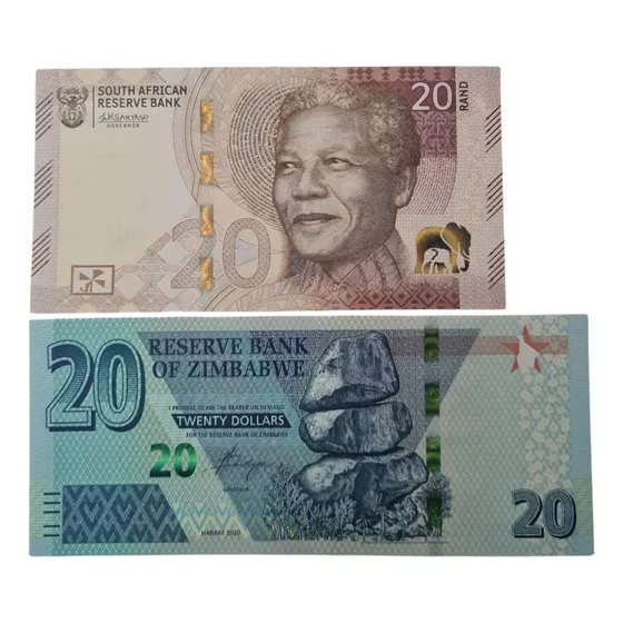 2 Billetes Mundiales De Africa: Sudafrica Y Zimbabwe