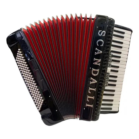 Acordeão piano Scandalli 120 baixos preto brilhante