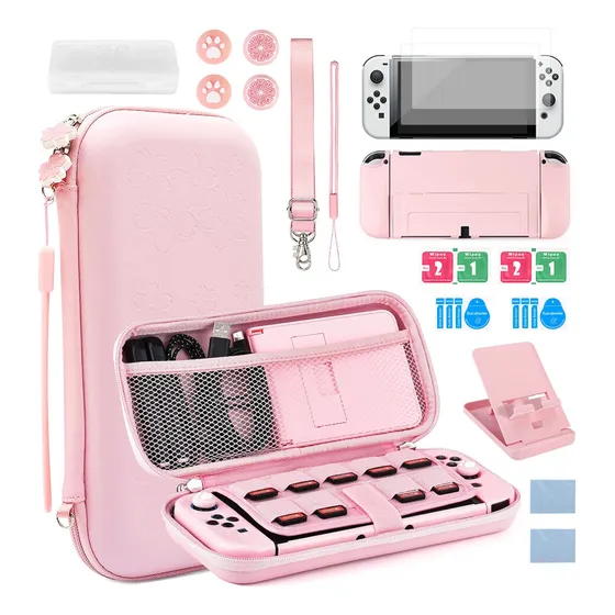 Estuche Protector Sakura Para Nintendo Switch Oled 23 En 1
