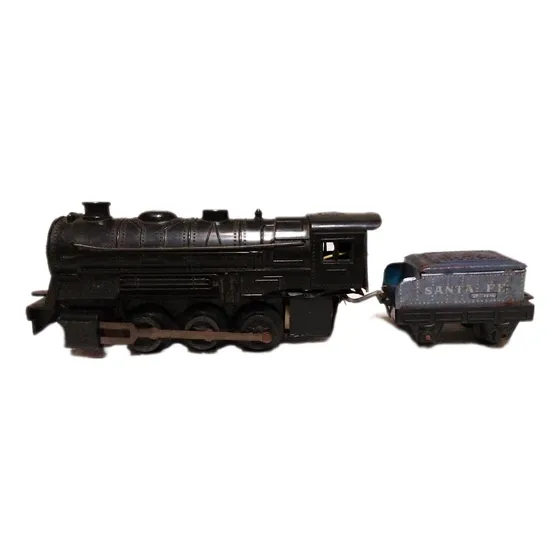 Set De Locomotora, Vagón Y Tres Autos De Colección A Escala