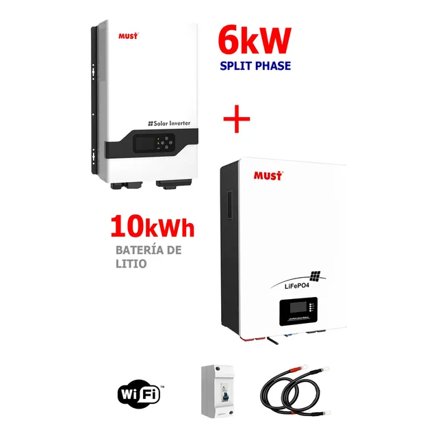 Respaldo Eléctrico Must 6kw Batería Litio De 10kwh