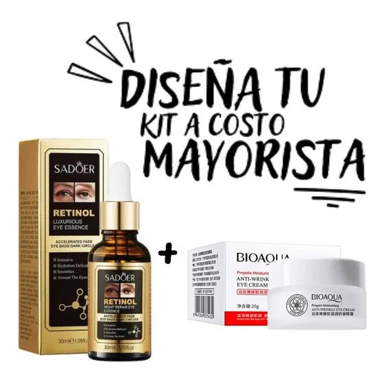 Kit Contorno Ojos Cafeina Retinol Centella Bioaqua Sadoer