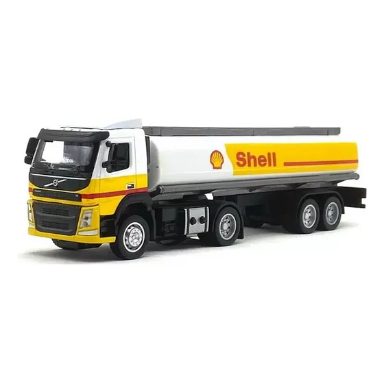 Miniatura Caminhão Tanque Shell C/ Luz E Som 1:50 California Cor Amarelo