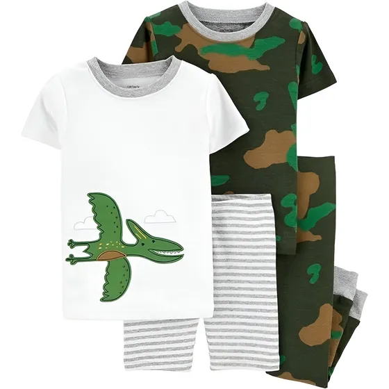 Kit Pijama Carters Bebê Dinossauro Original 4 Peças