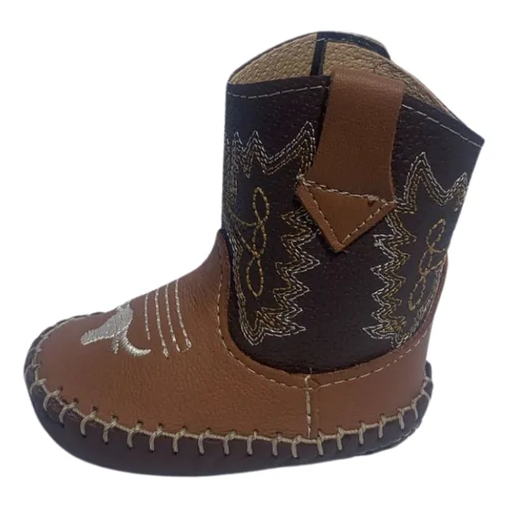 Botas Vaqueras Bebe Bordadas Miel