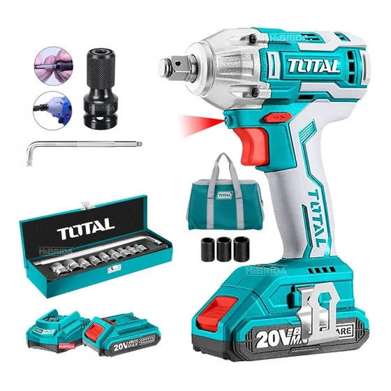 Llave De Impacto 20v ½ + Dados Total  Adaptador Atornillador